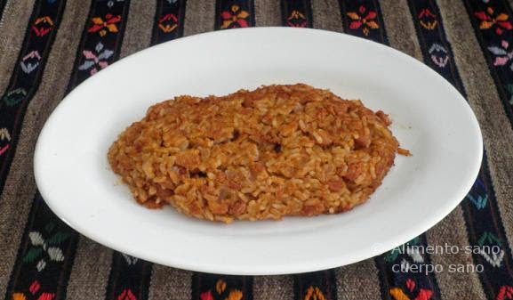 Tacu tacu con arroz integral 